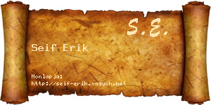 Seif Erik névjegykártya